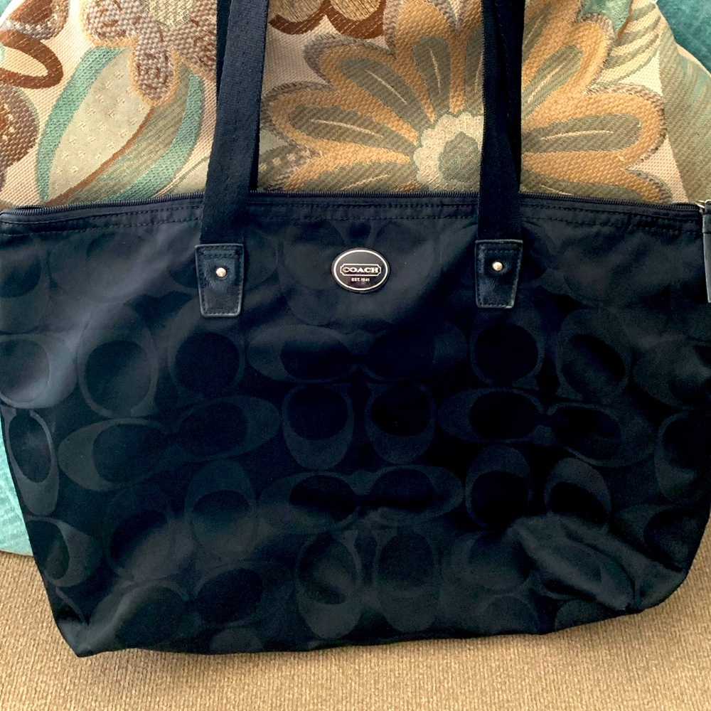 Coach Signature Black Weekender Duffle Bag